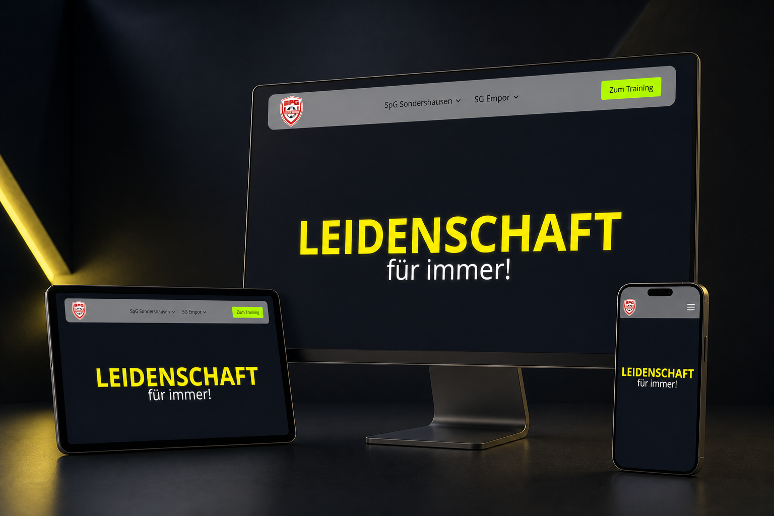 SpG-Sondershausen-Website als professionelles Desktop-, Tablet- und Smartphone-Mockup